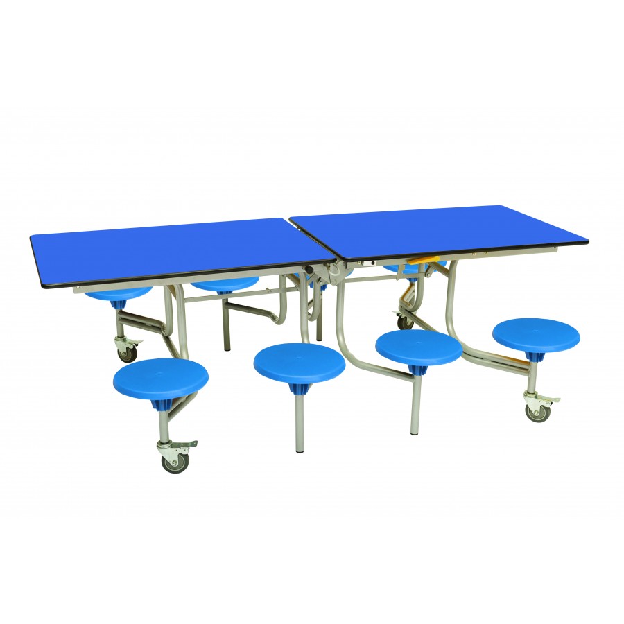 Rectangular Mobile Folding Table with 8 Seats